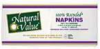 Natural ValueTM White 100% Recycled Lunch Napkins - 2880-ct case