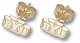 Brigham Young (BYU) Cougars 3/16 New BYU Post Earrings - 10KT Gold Jewelry