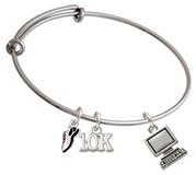 Computer Running Shoe and 10K Expandable Bangle Bracelet