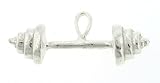 Sterling Silver 16 Figaro Chain Necklace with Charm Dumbbell