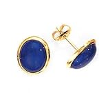 14k Gold & Lapis Stud Earrings