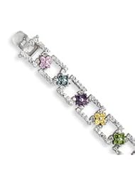 Sterling Silver Multicolor CZ Bracelet QG1803-7"