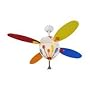 Monte Carlo 4BN44WHD Balloon 44-Inch 4-Blade Ceiling Fan with Light Kit and Red/Orange/Blue/Yellow Blades, White