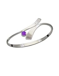 Ed Levin, Allemande Bracelet, Amethyst, .925 Sterling Silver & 14K Gold, Sizes S - L, Expandable