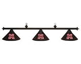 Nebraska Cornhuskers Black Finish 3-Shade Pool Table Light