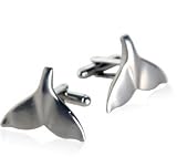 Whale Tail Silver Cufflinks with Presentation Box