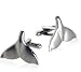 Whale Tail Silver Cufflinks with Presentation Box