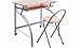 2 TIER BEECH VEN/COMP/DESK W/PWDR COAT ARCH FRM & FLD/STOOL