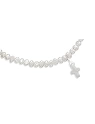 13"+2" Extension Cultured Freshwater Pearl Necklace with Pearl Cross