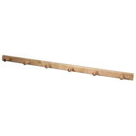 Interdesign - 6 Peg Natural Wood Rack, Natural Lacquer