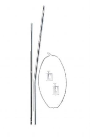 roba 0298 – Himmelstange, Hochstahlprofil – 2 Halterungen zum Befestigen am Betthaupt, 150 cm