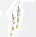 925 Silver & 4 Green Colored Pearl Dangle Earrings