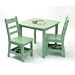 Lipper International Child's Table &amp; 2 chairs w/storage shelf under chair-Green 519GR