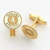 14K Oakland Athletics Disc Logo Cuff Links