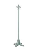 Powell Color Story Coat Rack with Antique Brass Hooks, Teal