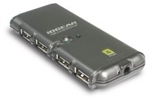 IOGEAR MicroHub GUH274 USB Hub - 4 x 4-pin Type A Female - USB 2.0, 1 x 4-pin Type A Female - USB 2.0 - External