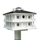 Home Bazaar HB-2048 Signature Club Bird House in White with Black Roof - HB-2048