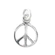 Small Open Design Peace Symbol Pendant or Charm in Sterling Silver, #8124