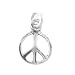 Small Open Design Peace Symbol Pendant or Charm in Sterling Silver, #8124