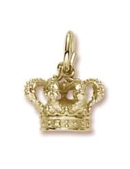 Rembrandt Charms, Crown Charm in Solid Sterling Silver or Gold