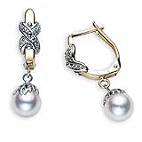 14k Gold Lever Back Pearl Earring