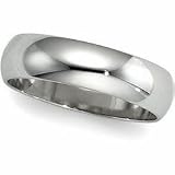 10K White Gold Half Round Band - 3mm Size 10.5