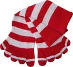 Cotton Socks Feelmax Basic Toe Socks Red/White Stripe Infant Shoe Size 2 - 4