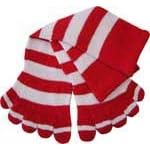 Cotton Socks Feelmax Basic Toe Socks Red White Stripe Infant Children Shoe size 4.5 - 8