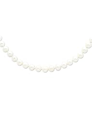 Sterling Silver 18in 9-10mm White Freshwater Cultured Pearl Necklace.