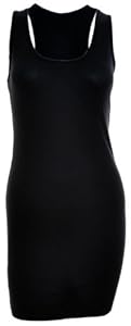 (womens racer back bodycon vest dress) Mujeres regata y espalda chaleco vestido ((black) nero, 36/38 (uk 8/10))