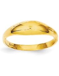 Genuine IceCarats Designer Jewelry Gift 14K Childs Polished Dome Ring Size 5.00