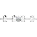 Quoizel TB8604C Tranquil Bay 6-1/2 inch Bath Fixture with Opal Etched Glass, Polished Chrome, 4-Lights