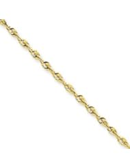 10k Gold 2.5mm D/C Extra-Lite Rope Chain 9 Inches