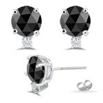 21mGjtPz1rL. SL160  4.00 Cts Black & White Diamond Earrings in Platinum