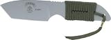 Tops Knives STXL04TBP Gray Finish Strikar XL Tanto with OD Green & Black Paracord Wrapped Handles