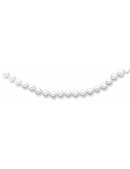 Genuine 14K Yellow Gold 5.5-6mm White Akoya Saltwater Cultured Pearl Necklace 18 Inches 100% Satisfaction Guaranteed.