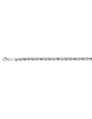 CleverEves 14K White Gold Heart Stampato Anklet