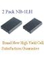 Fast Shipping. 2 packs of Canon NB-1LH Brand New Equivalent 1400mAh Li-ion Battery,