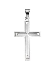 Cross Pendant 14K White Gold 28.00X18.00 mm