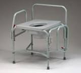 Commode - 850 lb. Weight Capacity. 26 wide drop arm commode with an elongated seat and a weight capacity of 850 lbs.