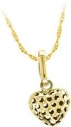 10k Yellow Gold Heart Charm Pendant YG New Unique Dainty Womens Small See-thru