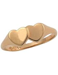 10K Yellow Gold Kids Double Heart Ring( size 4 1/2 )