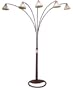 87" 5 LIGHT MISSION ARC FLOOR LAMP IN BRONZE FINISH WITH HONEY SHADES