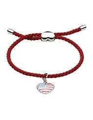 Children And Teens Jewelry - Silver Stars And Stripes Heart Bracelet