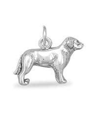 Genuine Elegante (TM) .925 Sterling Silver Standing Labrador Charm. 100% Satisfaction Guaranteed.