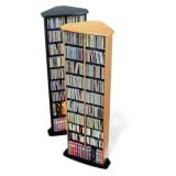 Oak Corner Multimedia Storage Tower for CD, DVD and VHS