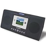 JCR-650 Digital Photo Frame FM Stereo Tri-Alarm Clock Radio with Digital Audio Player