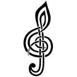 Treble Clef Music Symbol - Tribal Decal Vinyl Car Wall Laptop Cellphone Sticker