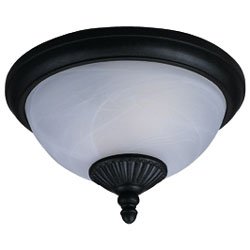 Sea Gull Lighting 88048-185 Two-Light Yorktowne Outdoor Ceiling Fixture with Swirled Marbleized Glass, Forged Iron