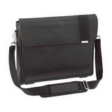 Targus TSM015US Radius Leather Messenger Fits up to 15-Inch Apple or 14.1 PC Screen (Black) On Sale